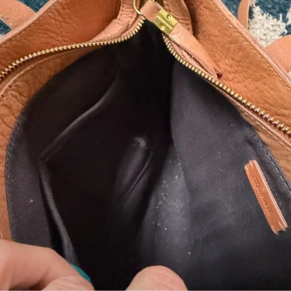 MADEWELL The Transport Stripe Embroidered Zip Top Crossbody Tote, Small - Picture 3 of 5